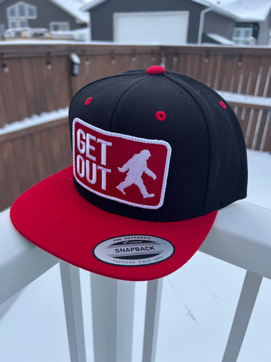 Get Out SnapBack - Black & Red