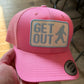 Get Out SnapBack - Alpenglow -  Pink Trucker Curved Brim