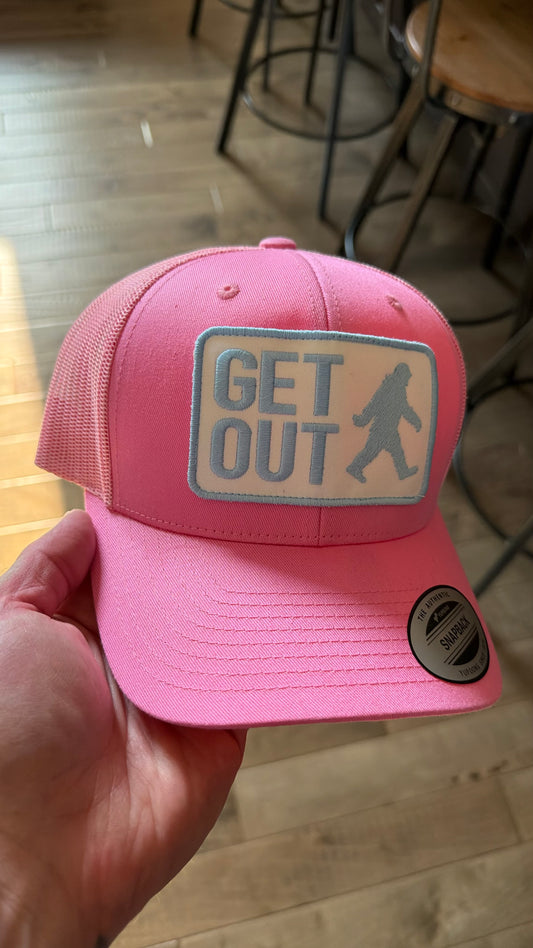 Get Out SnapBack - Alpenglow -  Pink Trucker Curved Brim