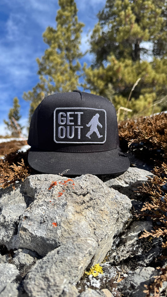 Get Out SnapBack - The Alpha aka Silverback - Black Trucker